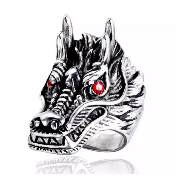 Other - Size 11 Stainless Steel Dragon Biker Ring NEW